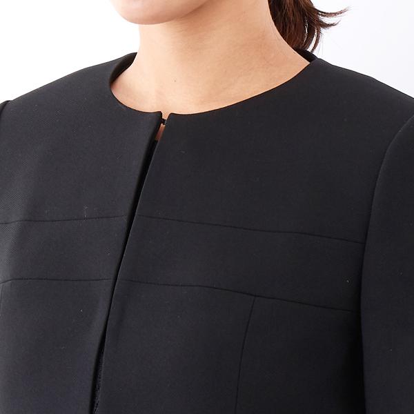 INFINE 【喪服/礼服/ブラックフォーマルスーツ】ノーカラーレース使いアンサンブル - 画像 (5)