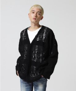 B'2nd LUSOR（ルーソル）WOOL NYLON DAMEGE CD ダメージ風カーディガン