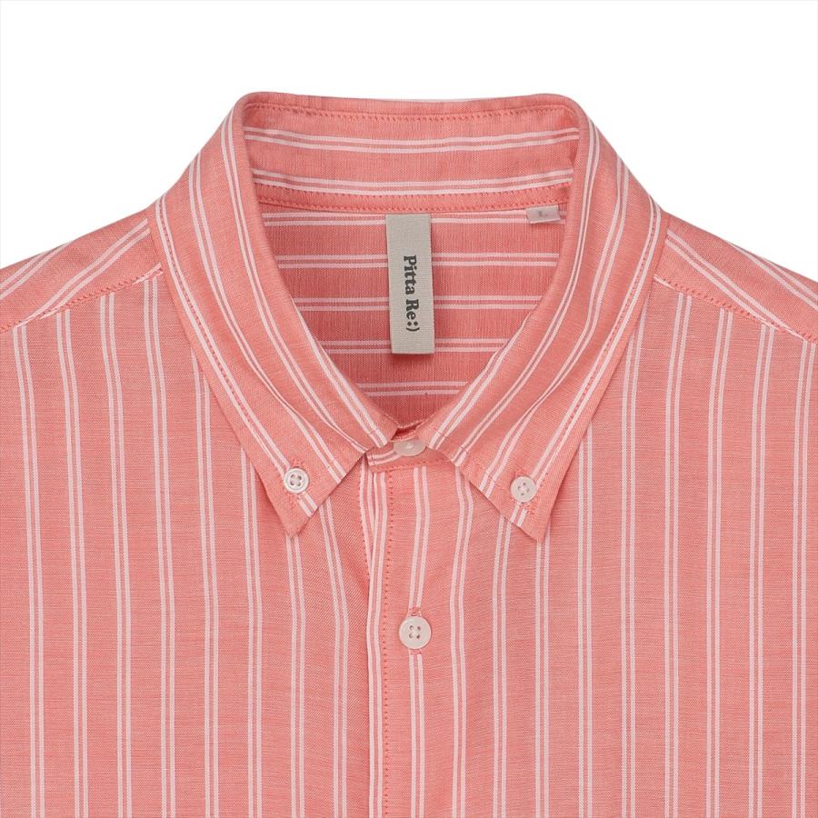 【Pitta Re:)】 Wガーゼ ボタンダウン衿 綿100% 半袖シャツ - 画像 (5)