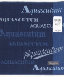 アクアスキュータム　メンズ　ガーゼハンカチ　ロゴ　【Aquascutum】