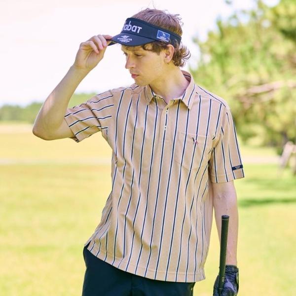 adabat 【新レーベル ADABAT NAVY】吸水速乾UVカット ワインシャンブレーストライプポロシャツ - 画像 (7)