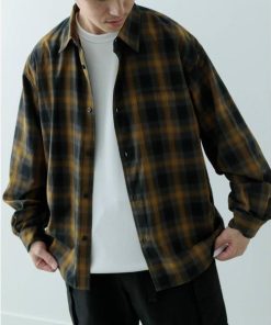 オンブレチェック ロングスリーブシャツ