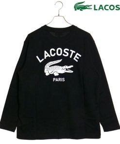 LACOSTE ラコステ PARISロゴヘビーオンスTシャツ TH9396-99-031 FW24 メンズ トップス カットソー 長袖 BLACK 正規取扱店