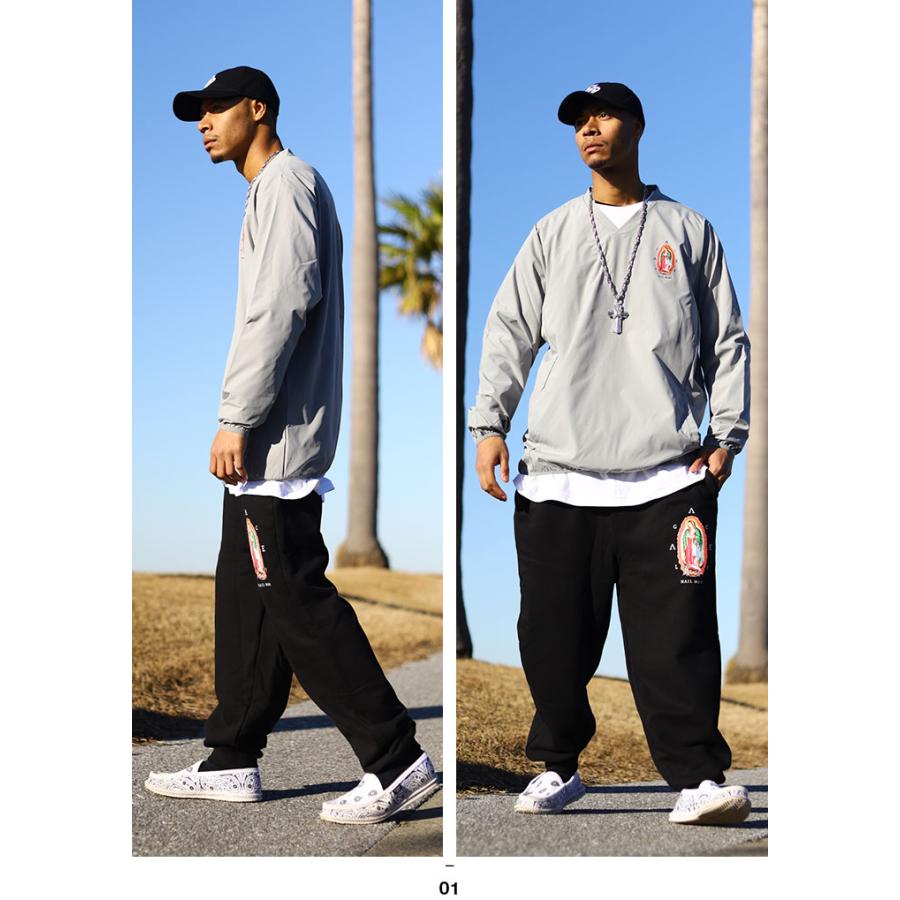 ACEFLAG ACE FLAG 上下セット 長袖 大きいサイズ エースフラッグ セットアップ ブルゾン ピステ ナイロン アウター 上下 マリア 聖母マリア ロゴ ビッグシルエット b系 - 画像 (5)