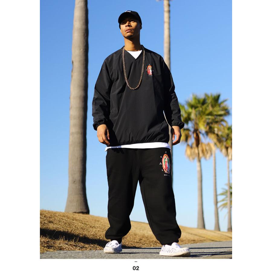 ACEFLAG ACE FLAG 上下セット 長袖 大きいサイズ エースフラッグ セットアップ ブルゾン ピステ ナイロン アウター 上下 マリア 聖母マリア ロゴ ビッグシルエット b系 - 画像 (6)