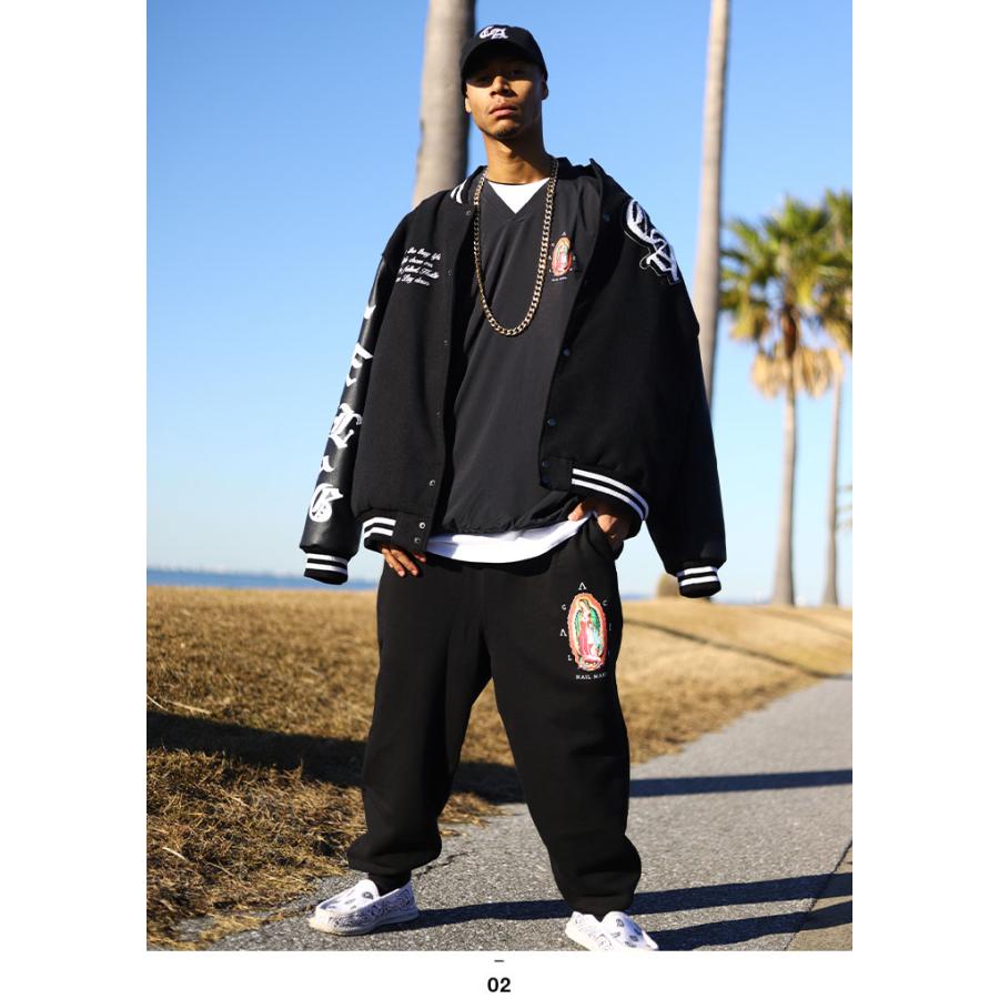 ACEFLAG ACE FLAG 上下セット 長袖 大きいサイズ エースフラッグ セットアップ ブルゾン ピステ ナイロン アウター 上下 マリア 聖母マリア ロゴ ビッグシルエット b系 - 画像 (8)