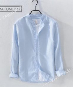 リネンシャツ メンズ 長袖 無地 麻混シャツ カジュアルシャツ 夏シャツ 通勤 開襟 綿麻シャツ 麻 カ