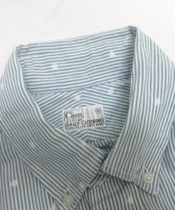 G■コーエン/COEN DAILYCLOTHING 長袖BDシャツ/ストライプ/ドット柄【M】水色/men's/89【中古】■