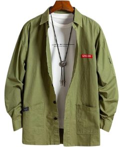 アスペルシオ 長袖 ワークシャツ 襟付き お洒落 トップス メンズ グリーン(パロットグリーン,  L)