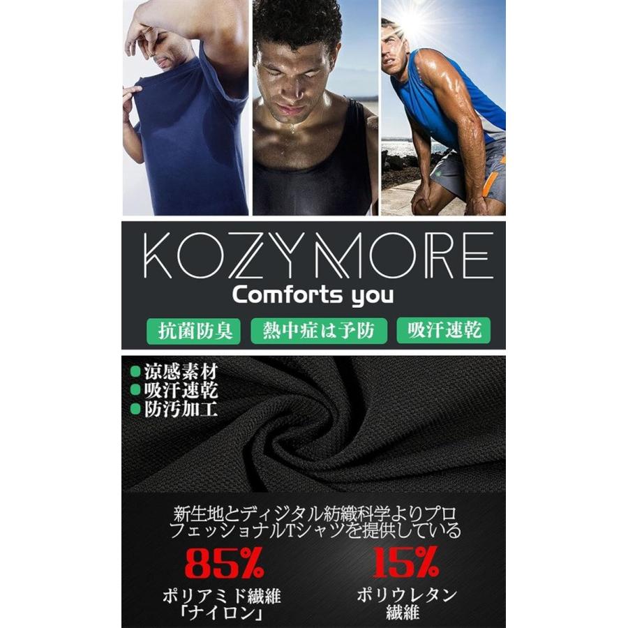 吸汗速乾 スポーツ tシャツ メンズ 汗対策 抗菌消臭 無地 インナーシャツ( ブラック, 3L) - 画像 (3)