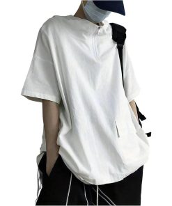 クロス パーカー メンズ 薄手 大きい プルオーバー 夏 スポーツ 半袖 ジップ 大きいサイズ フーディー ゆったり(ホワイト,  L)