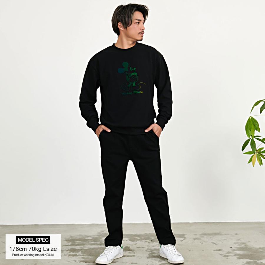 Disney ミッキー トレーナー メンズ DISNEY スウェット 大きいサイズ プルオーバー クルーネック ブランド 黒 - 画像 (6)