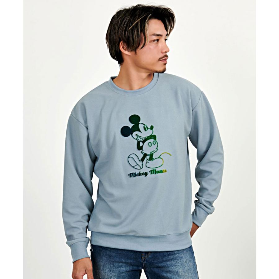 Disney ミッキー トレーナー メンズ DISNEY スウェット 大きいサイズ プルオーバー クルーネック ブランド 黒 - 画像 (2)