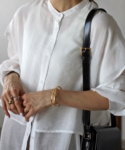 Bonjour Sagan ワンピース バンドカラーデザインシャツワンピース - 画像 (8)