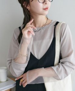 Discoat tシャツ 「新色追加！/全16色展開」シアー袖切替プルオーバー「WEB限定カラーあり」 レディース