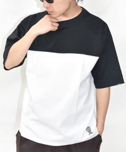 DOUBLE STEAL tシャツ バイカラー  5分袖Tシャツ メンズ レディース