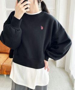 U.S. POLO ASSN. トレーナー スウェット GeeRA別注「U.S. ASSN.」秋にぴったり。袖ボリュームショート裏起毛スウェット レディース