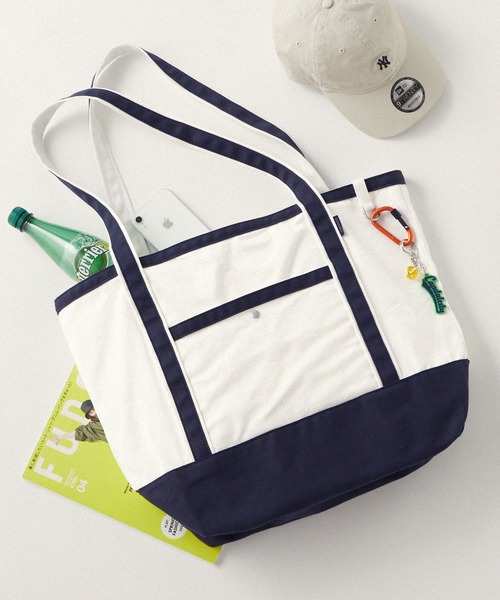 MONO-MART トートバッグ 「retock's」配色グローサリーバッグ ヴィンテージライクゴールドDカン付 キャンバスビッグトート レディース メンズ - 画像 (3)