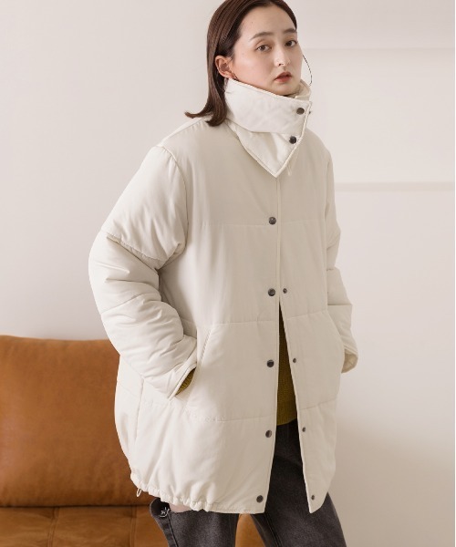 ad thie ダウンコート ダウンジャケット スタンドカラー エコダウンコート レディース - 画像 (7)