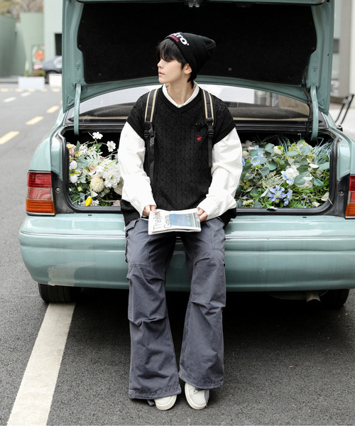 BEVERLY HILLS POLO CLUB ベスト ジレ 「neos」BEVERLY ビバリーヒルズ ポロクラブ ルーズシルエット ワンポイント ロゴ刺繍 ケーブ - 画像 (6)