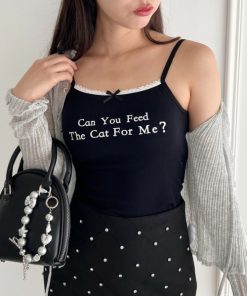 Loueme キャミソール プチリボンロゴプリントカップ付きキャミソール