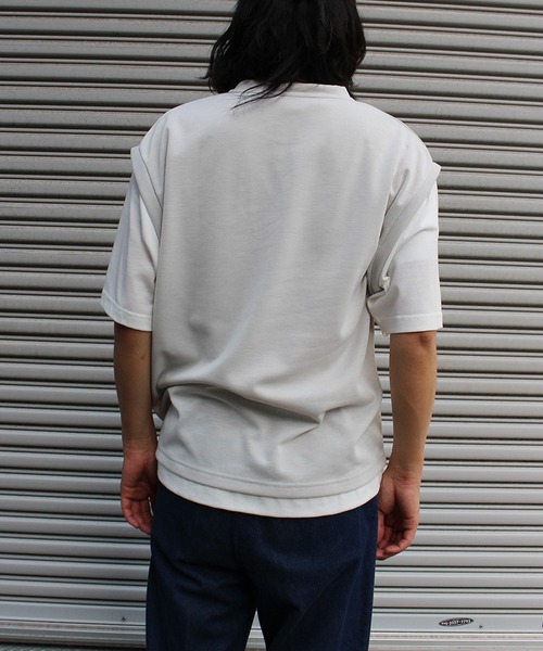 Disney tシャツ 「DISNEY/ディズニー」ミッキーマウス ワンポイント刺繍配色ポンチレイヤードTシャツ メンズ レディース - 画像 (7)