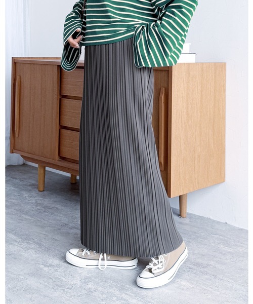 reca スカート 迷わず着れる!大人のロングプリーツスカート - 画像 (3)