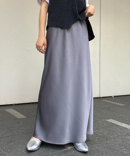 CIAOPANIC TYPY スカート 「華奢見えが叶う」スタイルアップサテンスカート - 画像 (4)