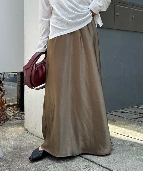 CIAOPANIC TYPY スカート 「華奢見えが叶う」スタイルアップサテンスカート - 画像 (8)