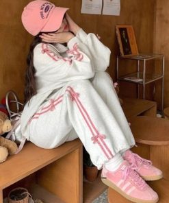 DIAVEL セットアップ 大人気「 」サイドラインミニリボンスウェットブルゾン &パンツ SET レディース