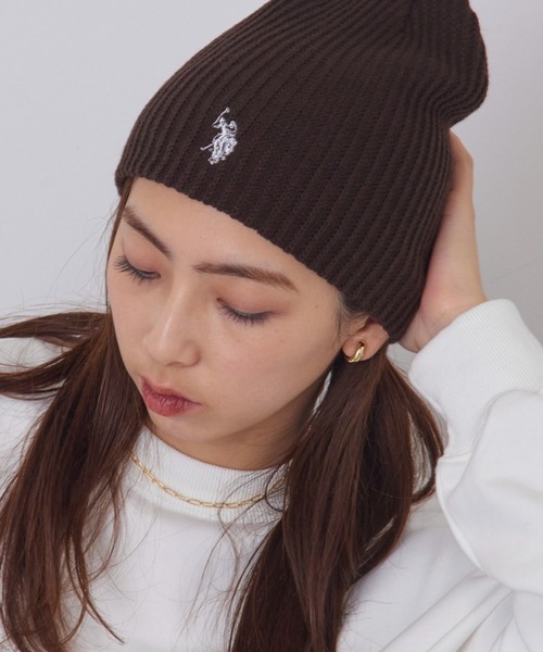 U.S. POLO ASSN. ニット帽 ニットキャップ 「U.S. ASSN.」ワンポイント刺繍リブビーニーニットワッチ レディース メンズ - 画像 (5)