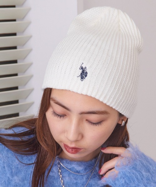 U.S. POLO ASSN. ニット帽 ニットキャップ 「U.S. ASSN.」ワンポイント刺繍リブビーニーニットワッチ レディース メンズ - 画像 (2)
