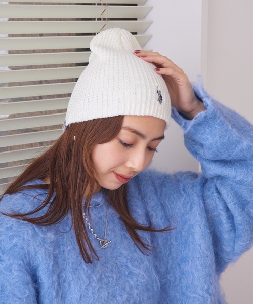 U.S. POLO ASSN. ニット帽 ニットキャップ 「U.S. ASSN.」ワンポイント刺繍リブビーニーニットワッチ レディース メンズ - 画像 (7)
