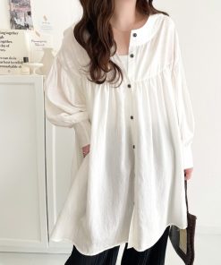 classicalelf ブラウス シャツ 可愛さとトレンド感の両立。前後2WAY配色ステッチボリュームギャザーチュニックブラウス(7分袖） レディース