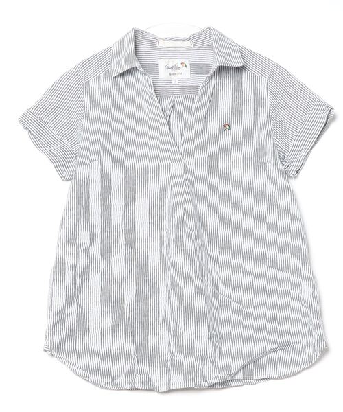 arnold palmer timeless 「arnold timeless」 ストライプ柄半袖シャツ 2 グレー メンズ