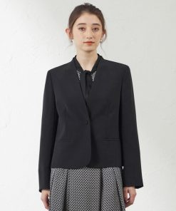 AMACA ジャケット ノーカラージャケット トリアセテートコンパクトノーカラージャケット レディース