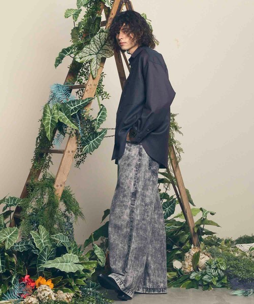 MAISON SPECIAL シャツ 「UNISEX」4 Colors Chambray Washable Wool Prime-Over Regular Collar Shirt - 画像 (9)