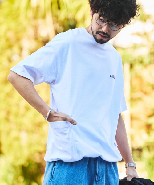 FREAK'S STORE tシャツ 限定展開 WILD THINGS×FREAK'S STORE/ワイルドシングス 別注 ビッグシルエット サイドポケット ヘムコード Tシャツ - 画像 (2)