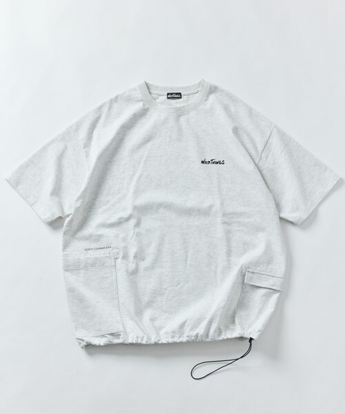 FREAK'S STORE tシャツ 限定展開 WILD THINGS×FREAK'S STORE/ワイルドシングス 別注 ビッグシルエット サイドポケット ヘムコード Tシャツ - 画像 (5)