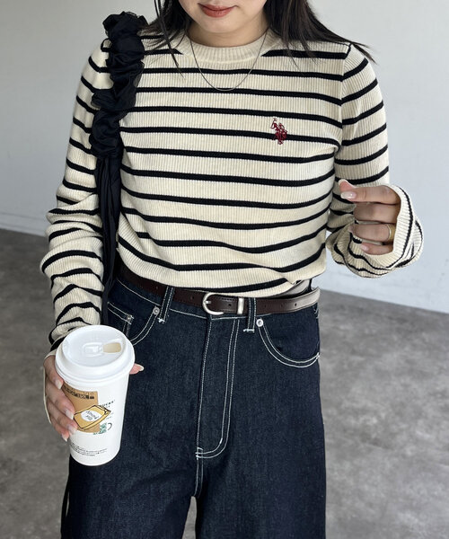 U.S. POLO ASSN. 「U.S. ASSN.」 長袖ニット FREE ネイビー レディース - 画像 (2)