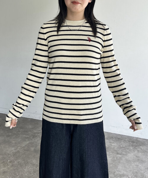 U.S. POLO ASSN. 「U.S. ASSN.」 長袖ニット FREE ネイビー レディース - 画像 (6)