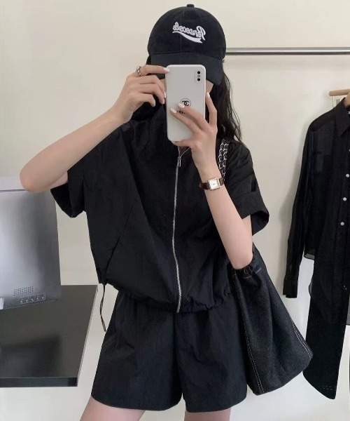 セットアップ 「セットアップ」トラックジャケット+ショートパンツ レディース - 画像 (3)