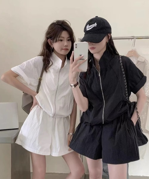 セットアップ 「セットアップ」トラックジャケット+ショートパンツ レディース - 画像 (7)