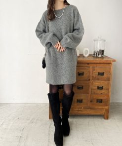 GeeRA 「GeeRA」 ニットワンピース MEDIUM グレー レディース