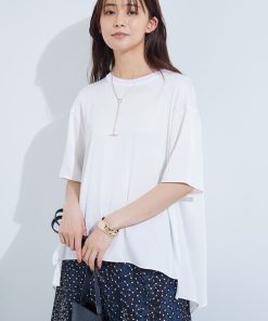 INDIVI tシャツ 「バックシャン」デザインTブラウス レディース