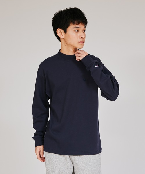 Champion tシャツ 「Champion/チャンピオン」メンズ ベーシック モックネックロングスリーブTシャツ メンズ