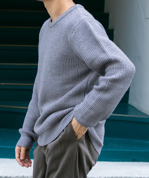 URBAN RESEARCH ROSSO MEN 「URBAN MEN」 長袖ニット MEDIUM グレー メンズ - 画像 (2)