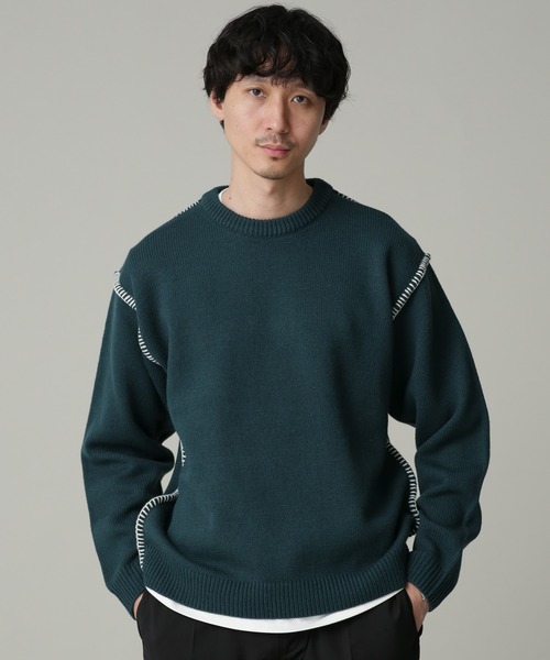 NANO universe 「NANO universe」 長袖ニット S ネイビー メンズ - 画像 (2)