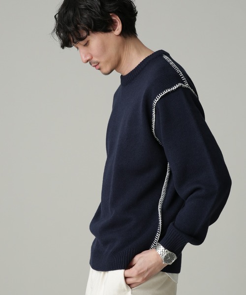 NANO universe 「NANO universe」 長袖ニット S ネイビー メンズ - 画像 (9)