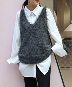 Bonjour Sagan 「Bonjour Sagan」 「gleam」Vネックニット FREE チャコールグレー レディース